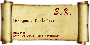 Solymos Klára névjegykártya