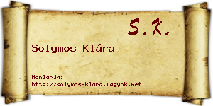 Solymos Klára névjegykártya